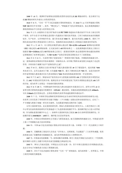 10年科技成就