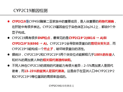 CYP2C19临床检测意义经典实用