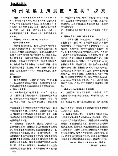 锦州笔架山风景区“圣树”探究