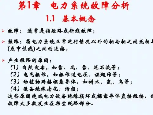 电力系统故障分析相关知识概述PPT(76张)