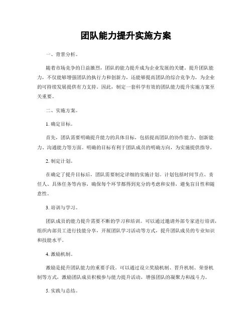 团队能力提升实施方案