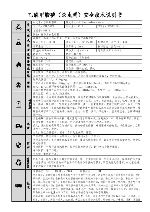 【乙酰甲胺磷(杀虫灵)】MSDS 安全技术说明书(精编版)