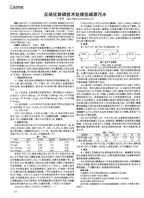 反硝化除磷技术处理低碳源污水