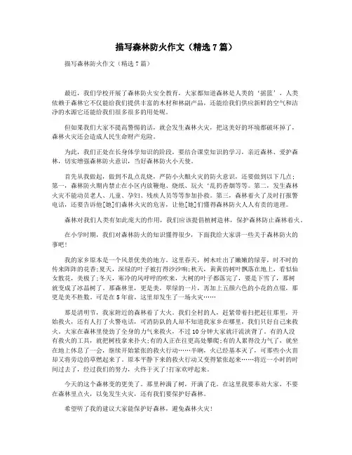 描写森林防火作文(精选7篇)