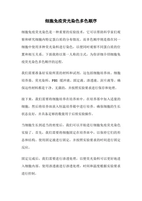 细胞免疫荧光染色多色顺序