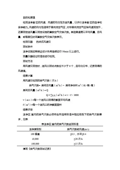 风速风量测定SOP