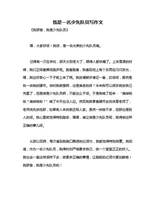 我是一名少先队员写作文