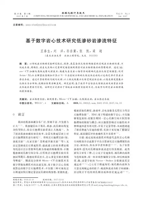 基于数字岩心技术研究低渗砂岩渗流特征