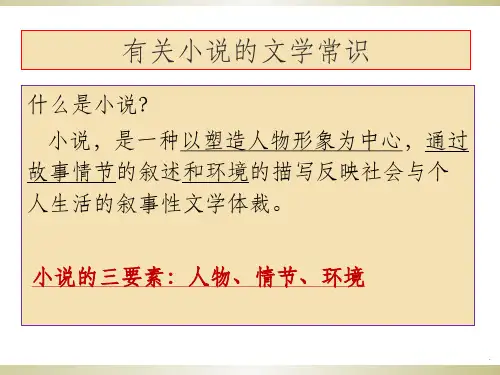 有关小说的文学常识