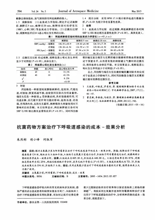 抗菌药物方案治疗下呼吸道感染的成本-效果分析