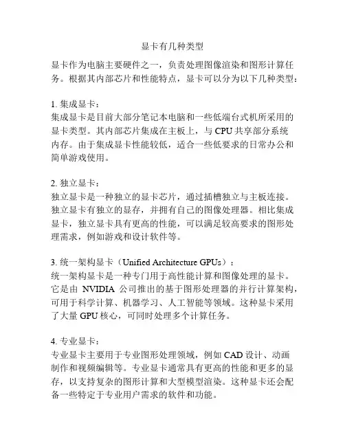 显卡有几种类型