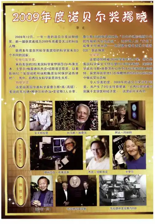 2009年度诺贝奖揭晓