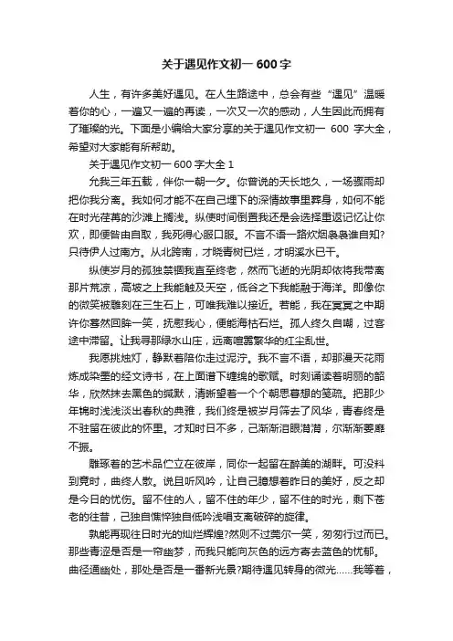 关于遇见作文初一600字