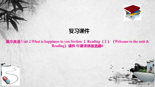高中英语 Unit 2 What is happiness to you Section Ⅰ Re