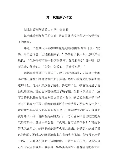 第一次生炉子作文