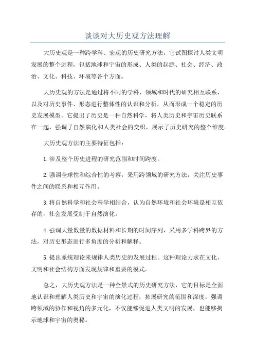 谈谈对大历史观方法理解