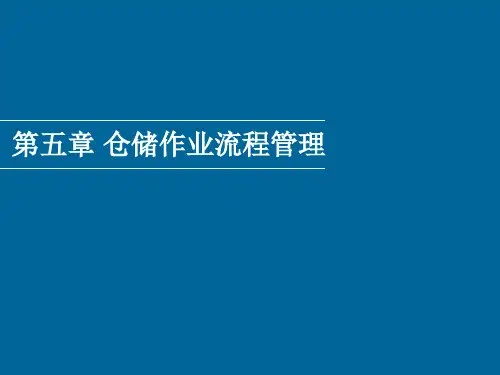 仓储管理第5章 仓储作业流程管理