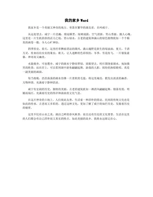 我的家乡Word