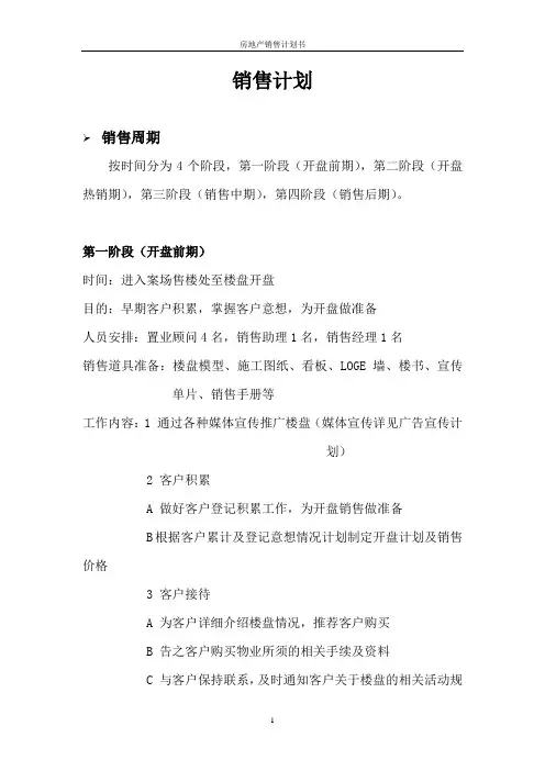 房地产销售计划书