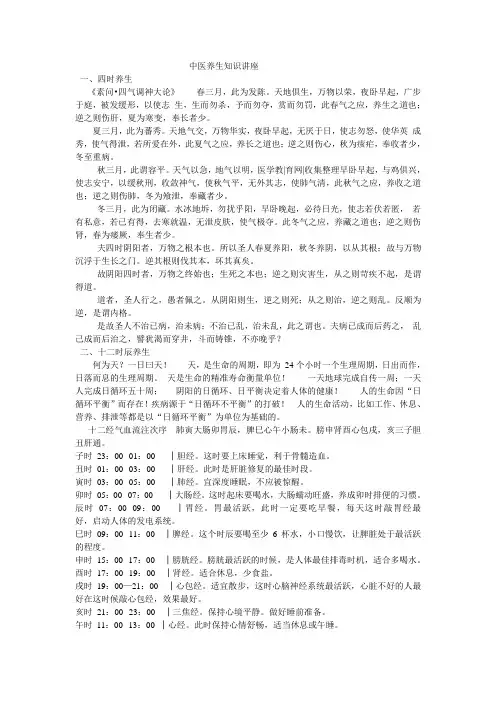 中医养生知识讲座 2