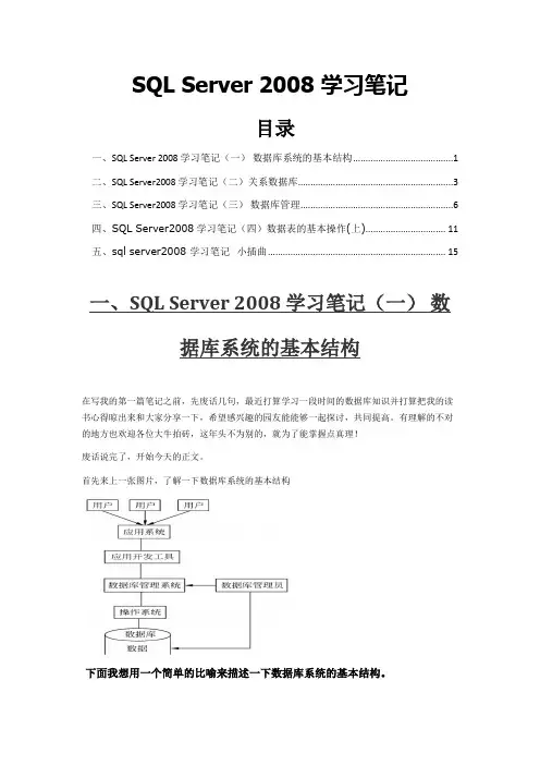 SQL Server 2008 学习笔记
