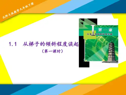 初中数学说课稿PPT课件(珍藏版)：从梯子的倾斜程度谈起