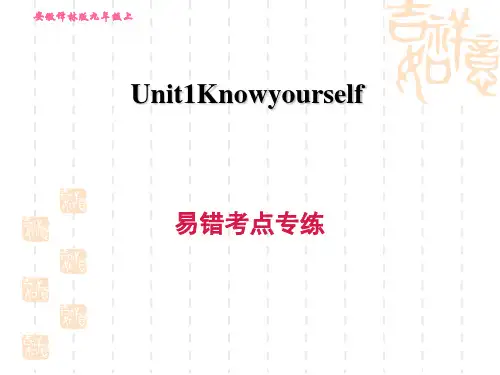 译林牛津版九年级上册英语Unit 1 易错考点专练