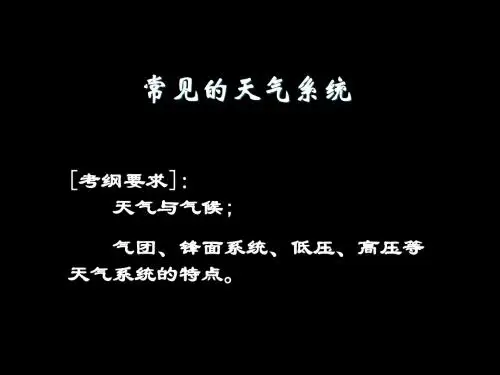 【高中地理】高考复习常见的天气系统ppt2