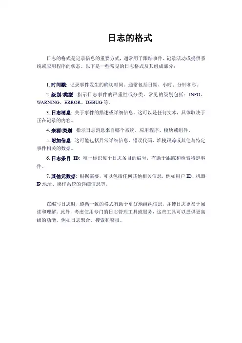 日志的格式