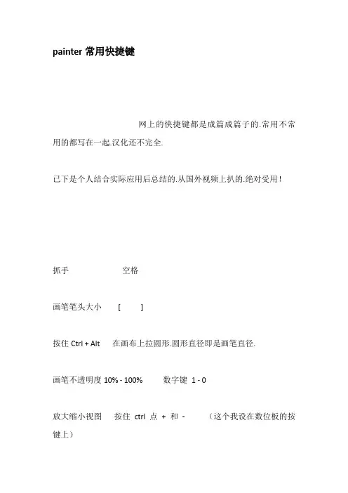 painter常用快捷键