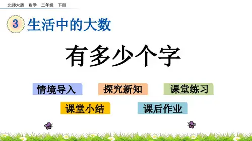 北师大版二年级数学下册第三单元《 生活中的大数》3.7 有多少个字PPT课件