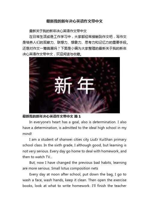 最新我的新年决心英语作文带中文