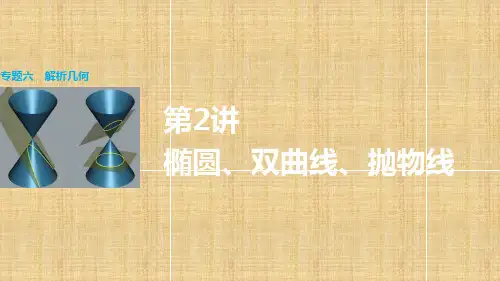 (全国通用)高考数学大二轮总复习 增分策略 专题六 解析几何 第2讲 椭圆、双曲线、抛物线名师课件