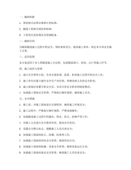 隧道专项安全施工方案