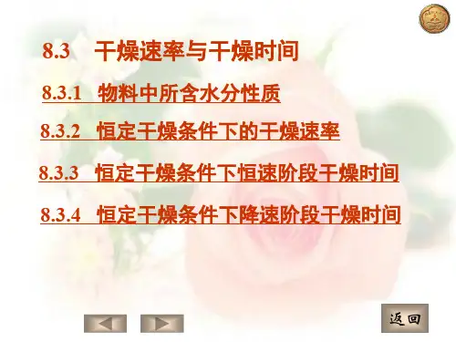 干燥速率与干燥时间