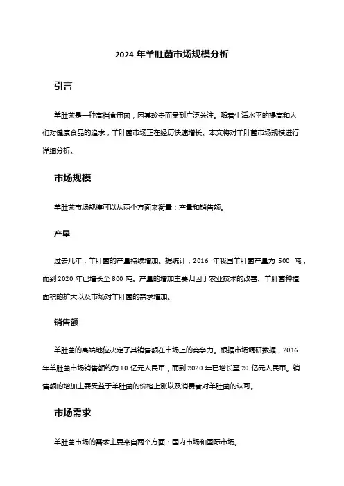 2024年羊肚菌市场规模分析
