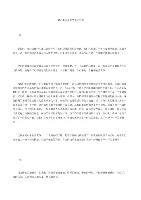 我心中的圣诞节作文三篇