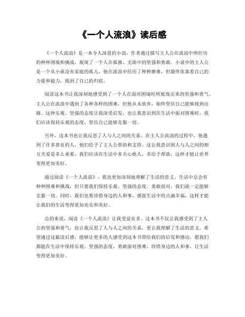 《一个人流浪》读后感