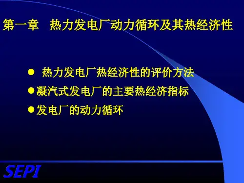 第一章 发电厂的热经济性