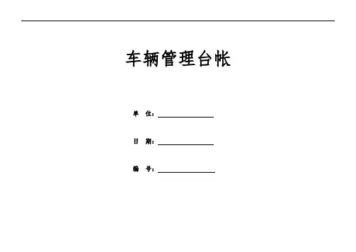 车辆管理台账模板