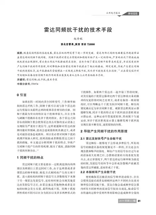 雷达同频抗干扰的技术手段