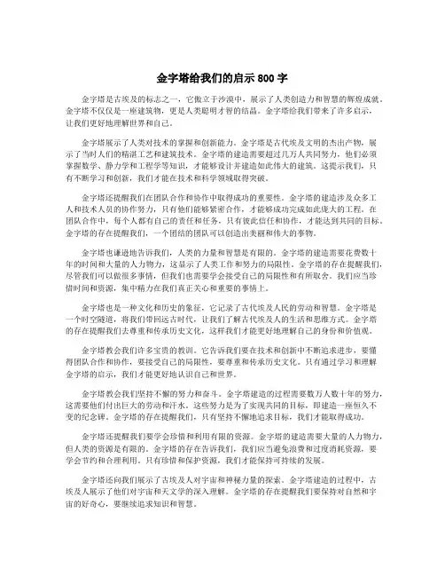 金字塔给我们的启示800字