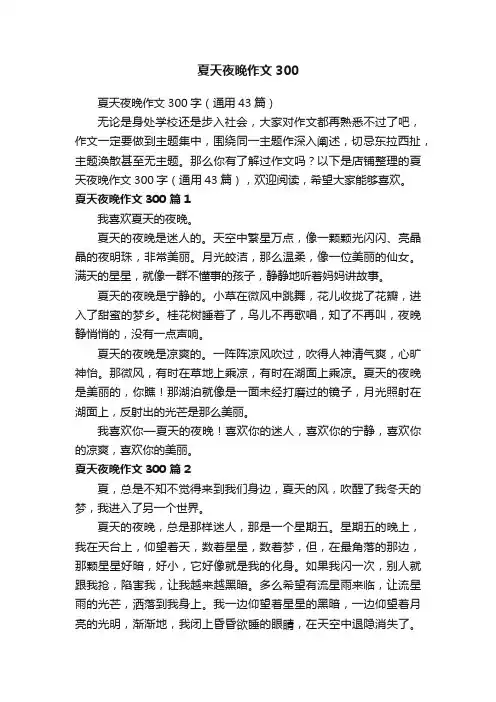 夏天夜晚作文300