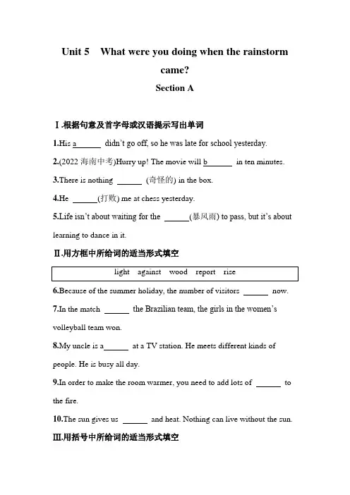 Unit+5+Section+A同步练习2023-2024学年人教版英语八年级下册+