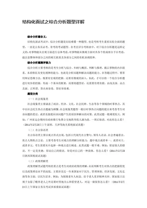 结构化面试之综合分析题型详解