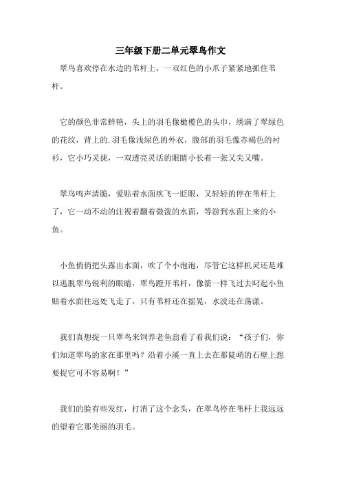 三年级下册二单元翠鸟作文