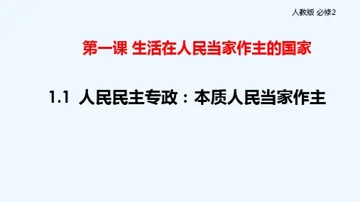 统编版高中政治《人民当家作主》PPT1