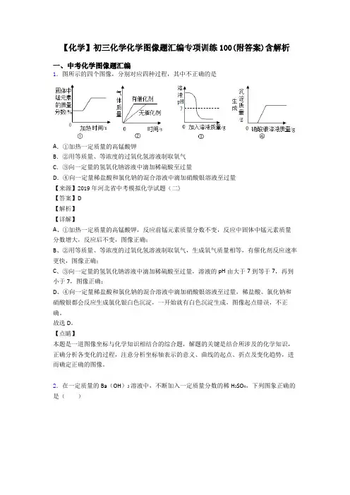 【化学】初三化学化学图像题汇编专项训练100(附答案)含解析