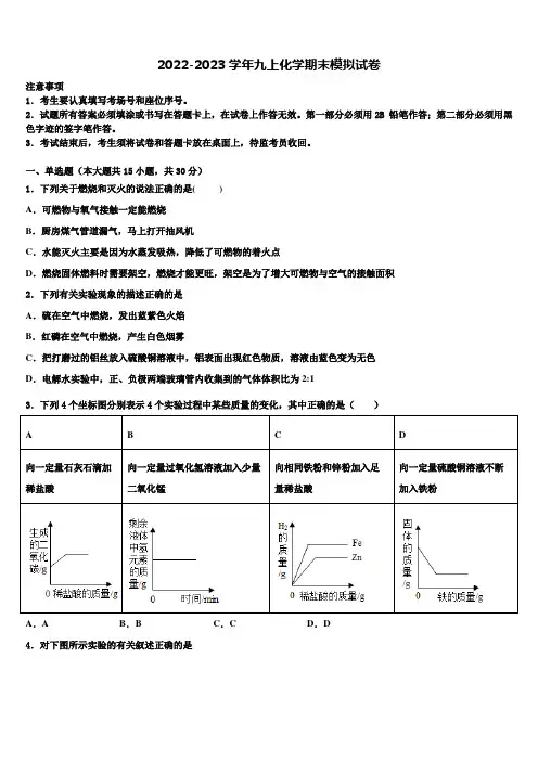 湖南省长沙市教科所2022年九年级化学第一学期期末达标测试试题含解析