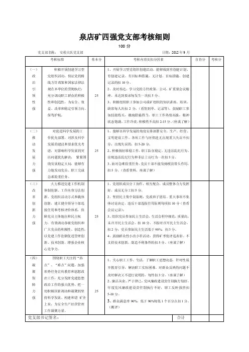 【最新公文】“四强四优四好”考核标准